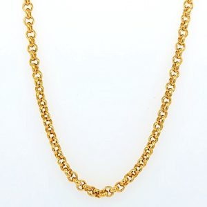 24K Yellow Gold 17″ Rolo Link Chain