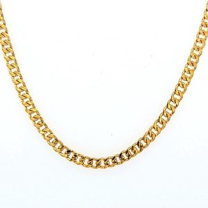 24K Yellow Gold 18″ Curb Link Chain