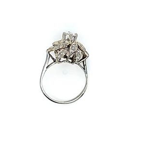18K White Gold 37 Diamond Floral Ring
