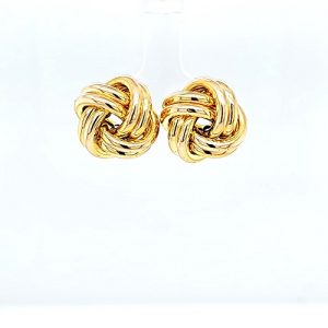 Pair of 14K Yellow Gold 17mm Love Knot Stud Earrings