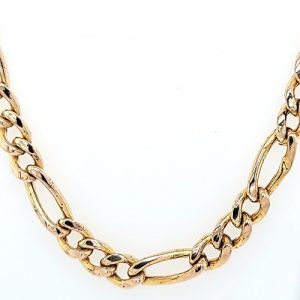 10K Yellow Gold 22″ Figaro Link Chain