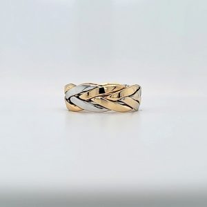 14K Yellow & White Gold Weave Style Ring