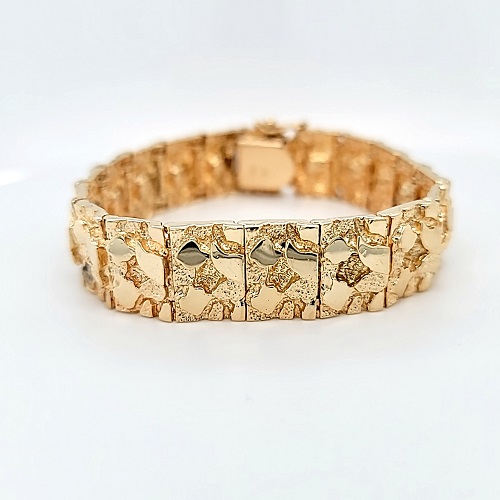 10K Gold Nugget Textured Bracelet Vintage Sparkly Gold Links Luxurious Dual  Length 7.25 or 7.5 - Etsy