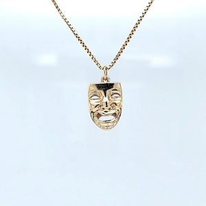 14K Yellow Gold Comedy & Tragedy Pendant