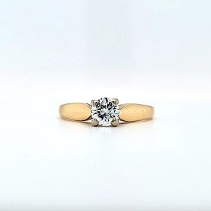 14K Yellow Gold .53CT Round Brilliant Cut Diamond Solitaire Engagement Ring