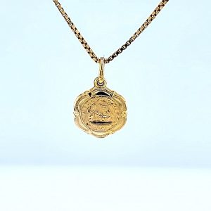 UnoAErre 10K Yellow Gold “Ricordo Del Battesimo” Baptism Charm/Pendant