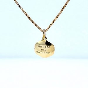 UnoAErre 10K Yellow Gold “Ricordo Del Battesimo” Baptism Charm/Pendant