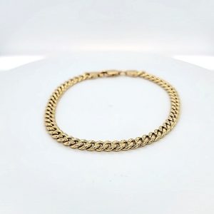 18K Yellow Gold 8″ Hollow Curb Link Bracelet