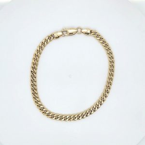 18K Yellow Gold 8″ Hollow Curb Link Bracelet