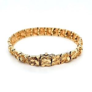 14K Yellow Gold 7.5″ Nugget Style Bracelet