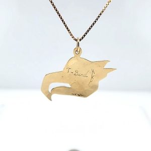 First Nations 10K Yellow Gold 41mm Thunderbird Head Pendant