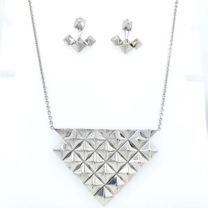 Birks Sterling Silver Geometric Necklace & Earrings Set