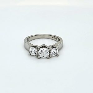 Birks Amorique Platinum 3 Cushion Cut Diamond Ring