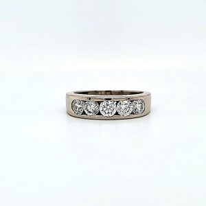 18K White Gold 5 Channel Set RBC Diamond Ring