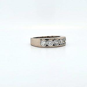 18K White Gold 5 Channel Set RBC Diamond Ring