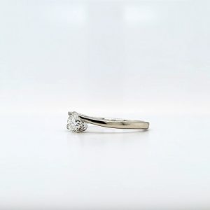 14K White Gold .60CT Round Brilliant Cut Canadian Diamond Engagement Ring