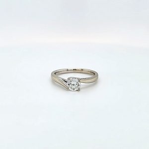 14K White Gold .60CT Round Brilliant Cut Canadian Diamond Engagement Ring