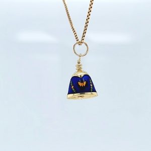 14K Yellow Gold 17mm Enamel Bell