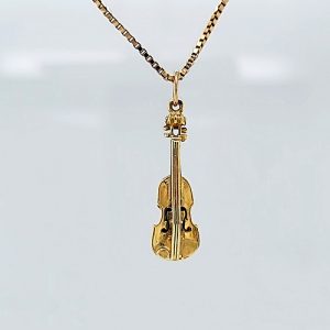 14K Yellow Gold 26mm Chello Charm/Pendant