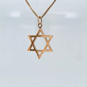 14K Yellow Gold 25mm Star Of David Pendant