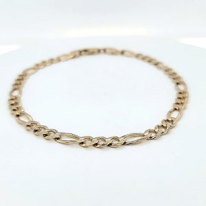 10K Yellow Gold 9″ Figaro Link Bracelet