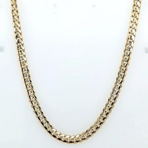 14K Yellow Gold 24″ Solid Curb Link Chain