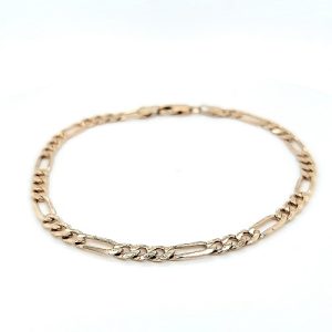 10K Yellow Gold 8.75″ Figaro Link Bracelet