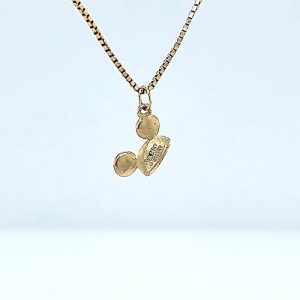 14K Yellow Gold 10mm Mickey Mouse Ears Hat Charm/Pendant