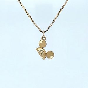 14K Yellow Gold 10mm Mickey Mouse Ears Hat Charm/Pendant