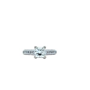 18K White Gold Engagement Ring w/ 1.01CT Princess Cut Diamond Centre & Multi Cut Diamonds