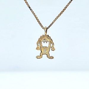14K Yellow Gold 20mm Tasmanian Devil Charm/Pendant