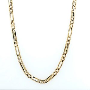 14K Yellow Gold 18.75″ Stylized Figaro Link Chain