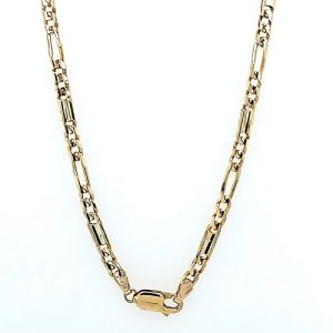 14K Yellow Gold 18.75″ Stylized Figaro Link Chain