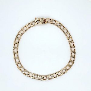 UnoAErre 10K Yellow Gold 8″ Square Curb Link Bracelet