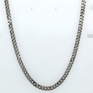 Platinum 22″Curb Link Chain w/ 18K Yellow Gold Ends & Lobster Clasp 