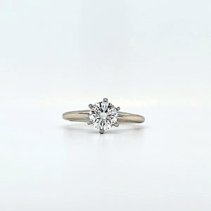 18K White Gold & Platinum .56CT RBC Diamond Solitaire Engagement Ring