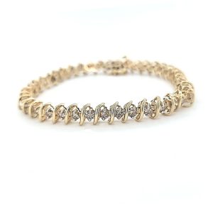 14K Yellow Gold 7″ Tennis Bracelet w/ 40 Diamonds 3.85CT TDW