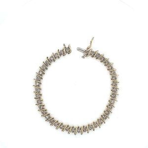 14K Yellow Gold 7″ Tennis Bracelet w/ 40 Diamonds 3.85CT TDW