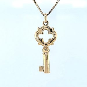 14K Yellow Gold 33mm Key Pendant