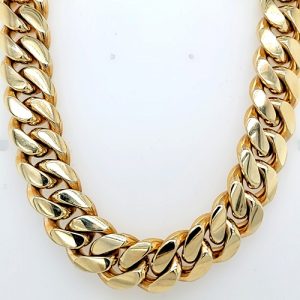 Heavy 10K Yellow Gold 22″ Cuban Link Chain