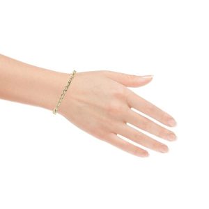 18K Yellow Gold 7.25″ Stylized Open Marine Link Bracelet