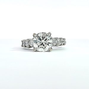 18K White Gold Engagement Ring w/ 2.03CT RBC Diamond Centre 22 Diamonds 2.61CT TDW