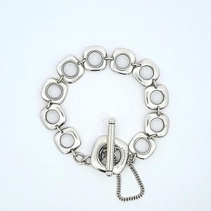 Tiffany & Co. Sterling Silver 7.5″ Square Cushion Link Toggle Bracelet