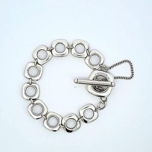 Tiffany & Co. Sterling Silver 7.5″ Square Cushion Link Toggle Bracelet