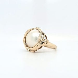 14K Yellow Gold 13mm Mabe Pearl Ring