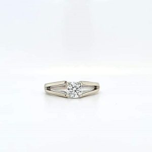 14K White Gold 0.53CT Diamond Solitaire Engagement Ring