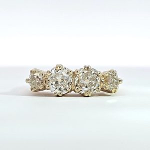 18K Yellow Gold 4 OEC Diamond Ring 2.21CT TDW