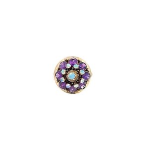 Vintage 14K Yellow Gold Amethyst & Opal Harem Ring