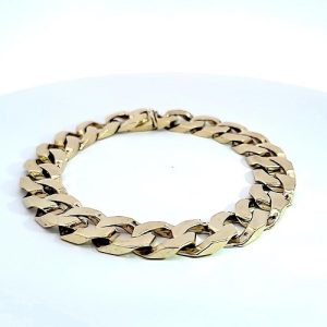 Heavy 14K Yellow Gold 9.25″ Open Curb Link Bracelet