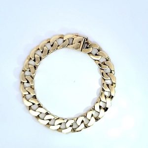 Heavy 14K Yellow Gold 9.25″ Open Curb Link Bracelet